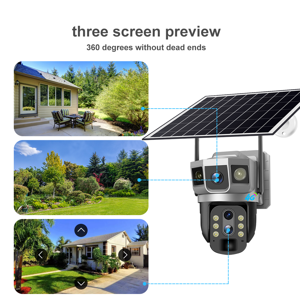 Jordan Solar Camera New V380 10 Optical Zoom Dual Lens 3 Screens 6mp Solar Camera Battery ...