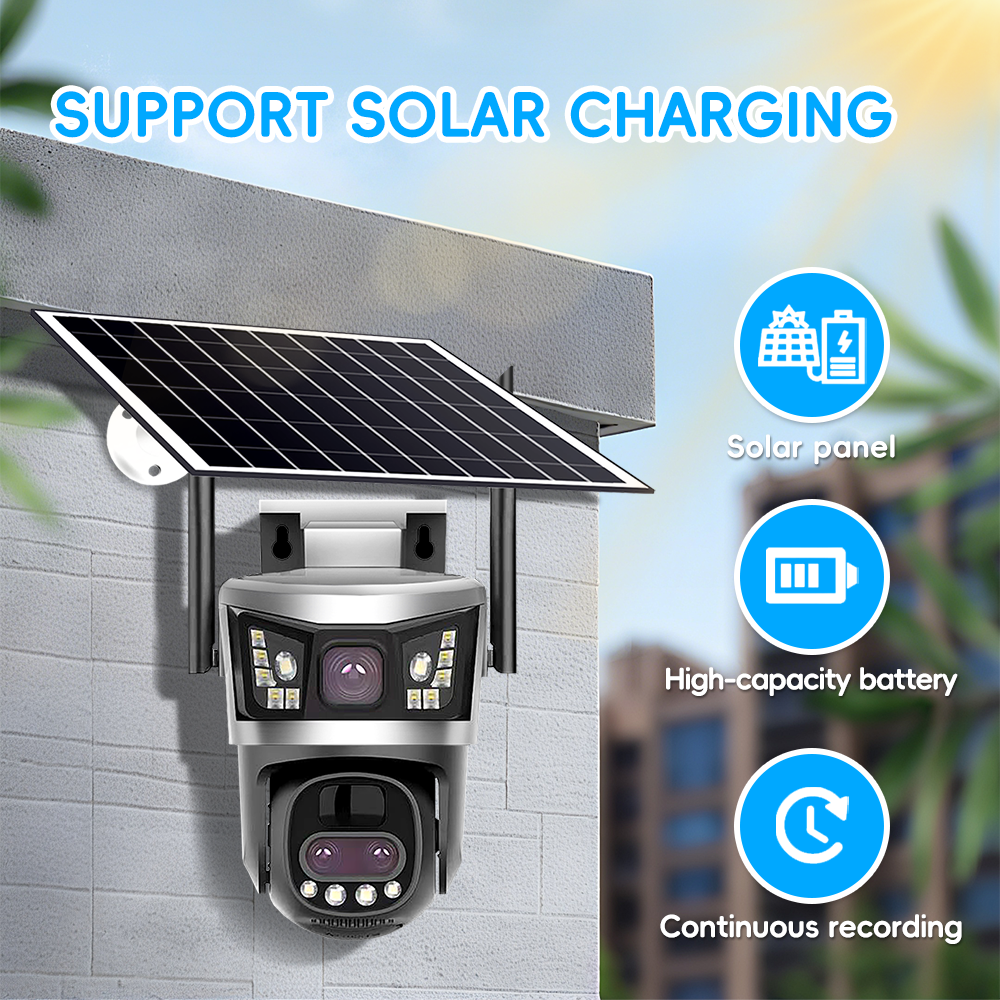 Jordan Solar Camera New V380 10 Optical Zoom Dual Lens 3 Screens 6mp Solar Camera Battery ...