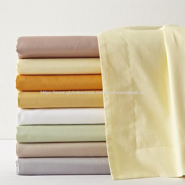 Ensemble de Literie 4 Pcs 100% Coton Blanc et Coloré, Design de Draps d'Hôtel Outlet d'Usine