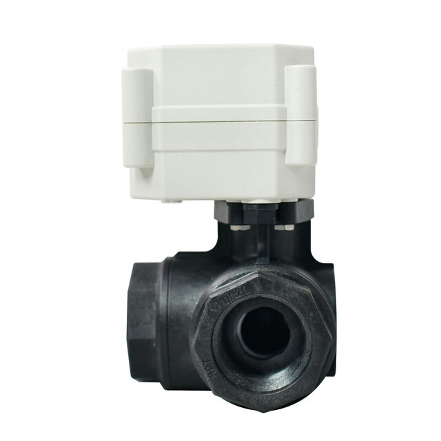 Válvula de Bola Motorizada Eléctrica TONHE AC110-230V 3/4" BSP/NPT DN20 PPE Puerto L/T