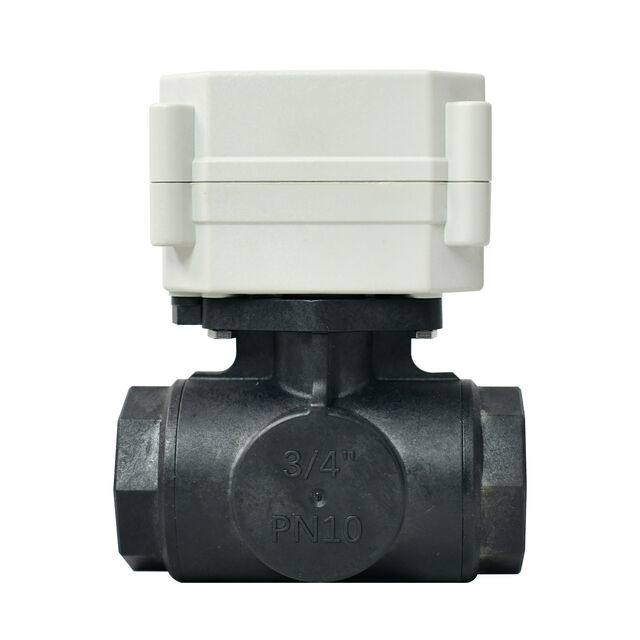 Válvula de Bola Motorizada Eléctrica TONHE AC110-230V 3/4" BSP/NPT DN20 PPE Puerto L/T