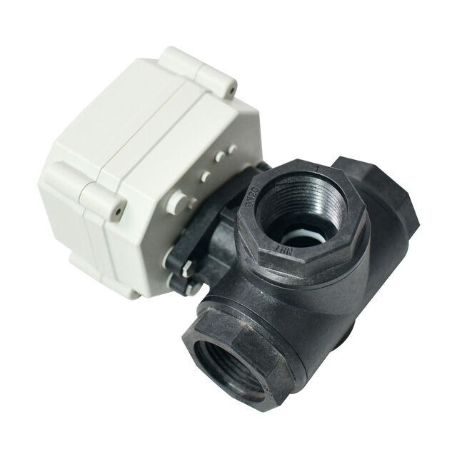Válvula de Bola Motorizada Eléctrica TONHE AC110-230V 3/4" BSP/NPT DN20 PPE Puerto L/T