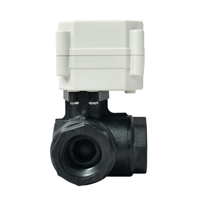 Válvula de Bola Motorizada Eléctrica TONHE AC110-230V 3/4" BSP/NPT DN20 PPE Puerto L/T