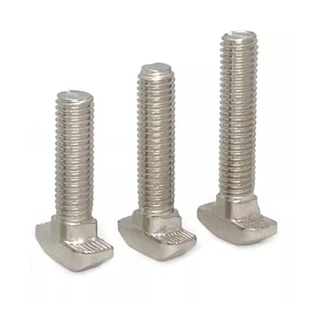 Tornillo de cabeza T para ranura de perfil de aluminio industrial. Accesorios, sujetadores y ferretería.