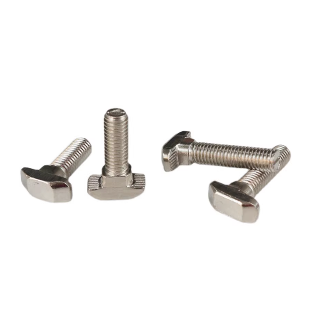 Tornillo de cabeza T para ranura de perfil de aluminio industrial. Accesorios, sujetadores y ferretería.