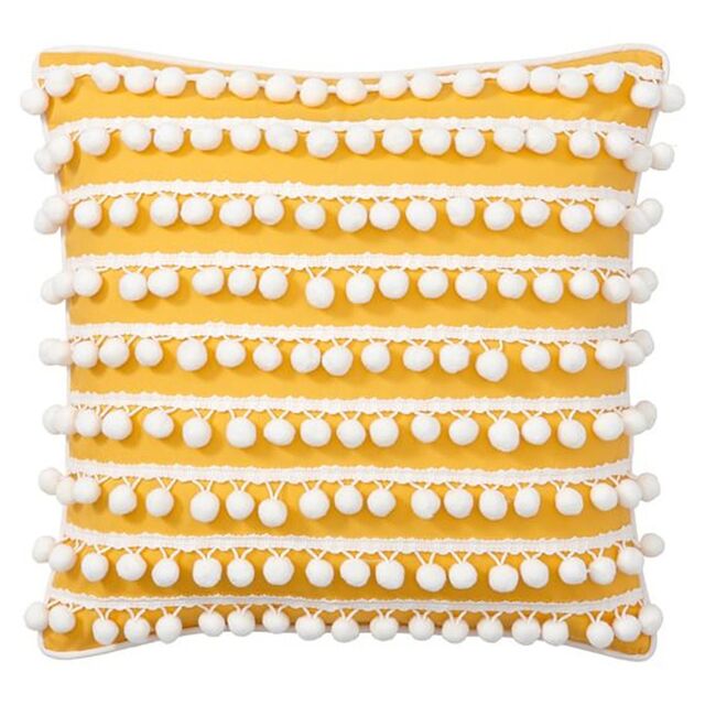 Funda de Cojín Boho Texturizado con Borlas y Pompones - Funda de Almohada Decorativa (Calidad Exportación)