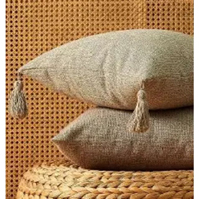 Funda de Cojín Boho Texturizado con Borlas y Pompones - Funda de Almohada Decorativa (Calidad Exportación)
