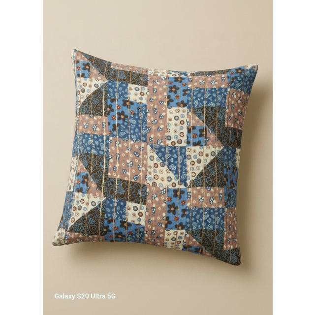 Funda de Cojín Tejida Jacquard con Lúrex y Raya Dorada Metálica - Almohada Patchwork Boho Luxe (Calidad Exportación)