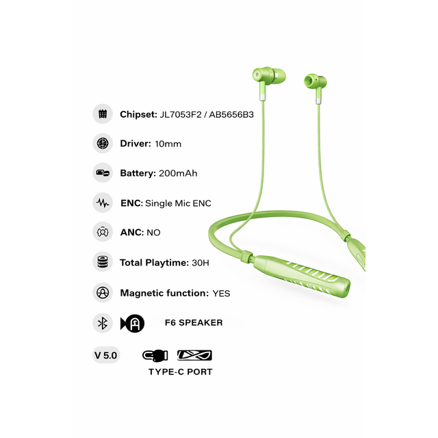 Casques tour de cou Bluetooth, casque sans fil version 5.0, batterie 200 mAh - NON DESTINÉ À LA VENTE