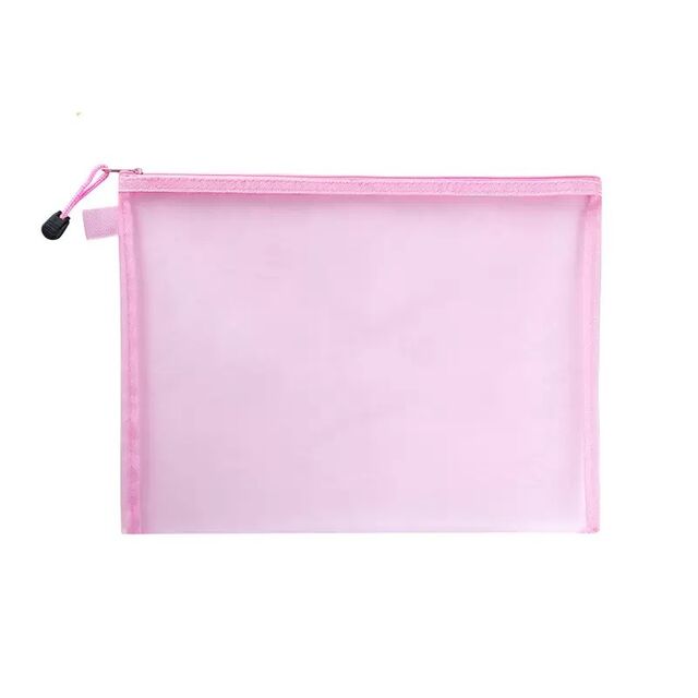 Bolsa de Archivo Transparente de Malla con Cremallera al por Mayor A4 A5, Estuche para Documentos Transparente, Bolsa de Papelería para Oficina y Escuela con Logo Personalizado