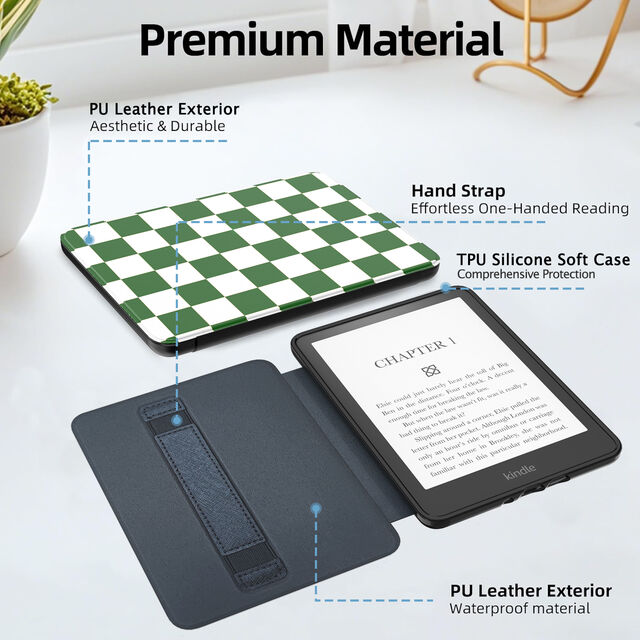 Capa Branca Personalizada para Kindle Paperwhite 6 Signature Edition Colorsoft 2024, à Prova de Choque com Alça de Mão