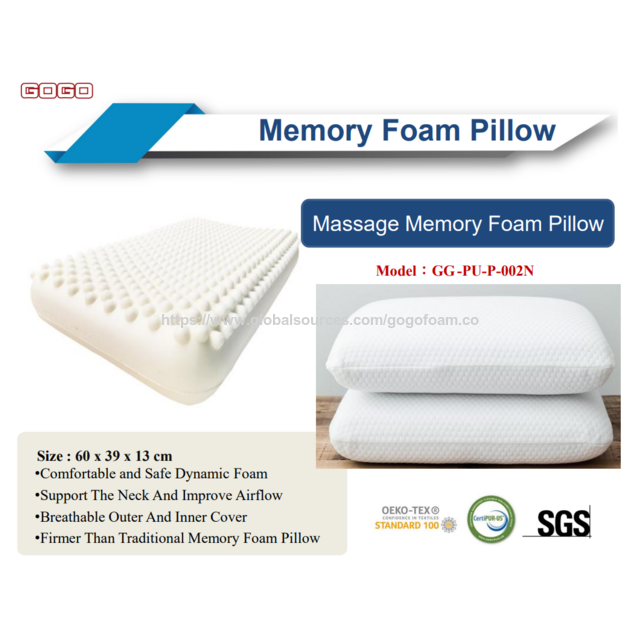 Almohada de espuma viscoelástica PU, forma clásica de pan, infundida con aroma, sensación cómoda y refrescante