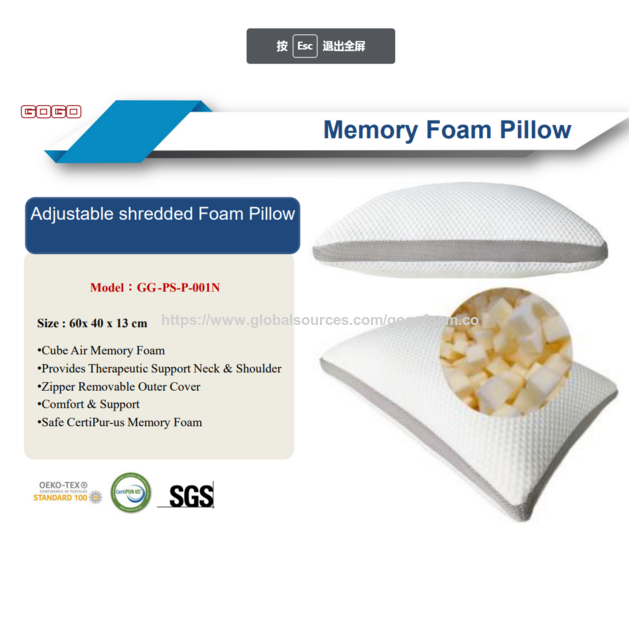 Almohada de espuma viscoelástica con gel, tecnología de enfriamiento que mejora la transpirabilidad y elimina el calor