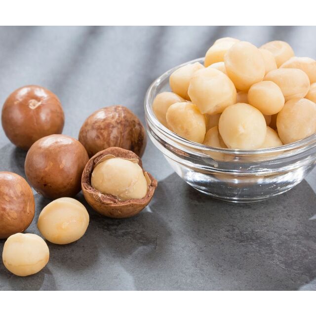 Nueces de Macadamia Naturales 22-25mm, Tamaño Grande, Llenas de Nutrientes, Suministro a Granel Perfecto para Hornear, Cocinar Snacks y Delicias Gourmet