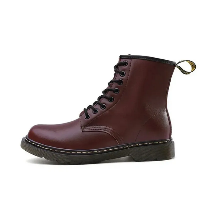 Modische wasserdichte Kurzstiefel für Damen und Herren aus atmungsaktivem Echtleder mit Schnürung und runder Spitze für alle Jahreszeiten