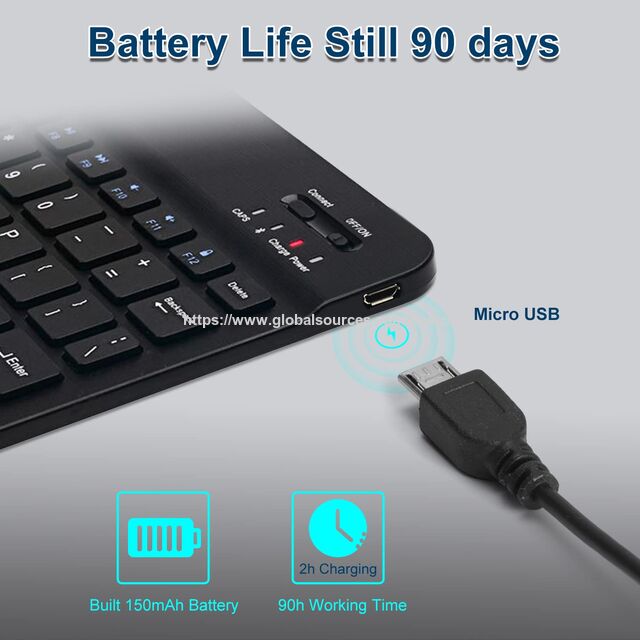 Teclado Inalámbrico BT Recargable ABS Portátil Más Vendido con 78 Teclas y Colores para Tablet, PC, Laptop y Teléfono