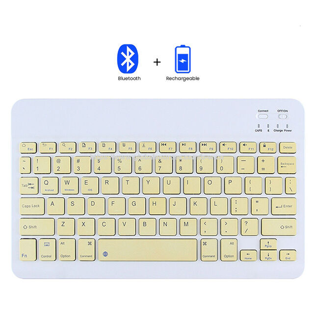 Teclado Inalámbrico BT Recargable ABS Portátil Más Vendido con 78 Teclas y Colores para Tablet, PC, Laptop y Teléfono