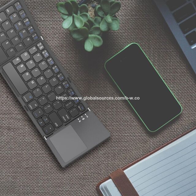 Venta Directa de Fábrica Teclado Mini Plegable Bluetooth para PC con Touchpad, Teclado Plegable Inalámbrico Portátil