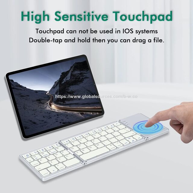 Venta Directa de Fábrica Teclado Mini Plegable Bluetooth para PC con Touchpad, Teclado Plegable Inalámbrico Portátil