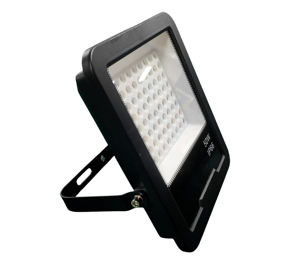 50W-100W LED Floodlight Outdoor Security Light - Cool White 6500K, Black, Indoor/Outdoor Use