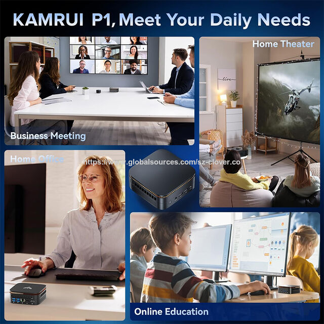 Mini PC Bertenaga ODM Ukuran Kecil Prosesor AMD 16GB RAM 512GB ROM untuk Kantor, Rapat Online, Hiburan Rumah, Pendidikan
