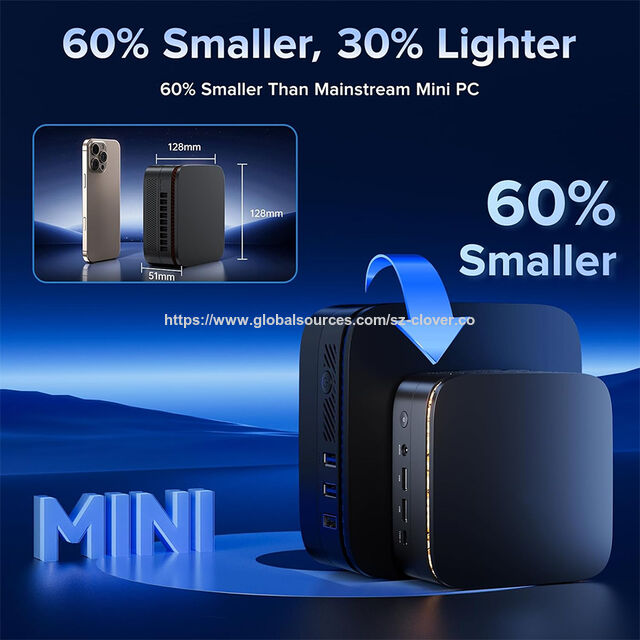 Mini PC Bertenaga ODM Ukuran Kecil Prosesor AMD 16GB RAM 512GB ROM untuk Kantor, Rapat Online, Hiburan Rumah, Pendidikan