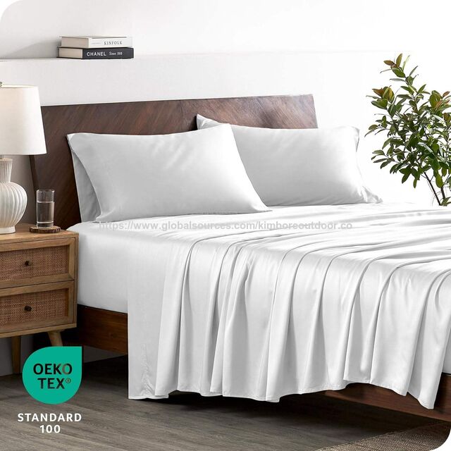 Grande Vente Ensemble de Literie 100% Coton Pur Coton Blanc Ensemble de Draps d'Hôtel
