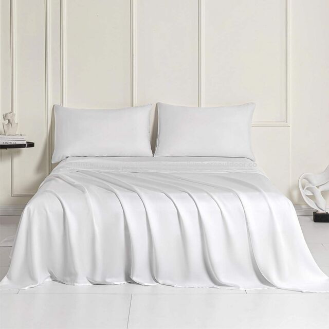 Grande Vente Ensemble de Literie 100% Coton Pur Coton Blanc Ensemble de Draps d'Hôtel