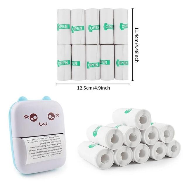 Impresora Térmica de Uso Doméstico Mini Inalámbrica BT 203dpi para Android/iOS, Impresión de Etiquetas Fotográficas y Memos, Cable USB, Impresora Portátil de Bolsillo para Fotos