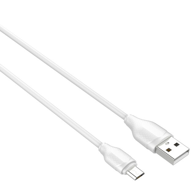 Cable USB LDNIO de 2 metros, carga rápida, nailon trenzado, LS371, Micro USB, Lightning, Tipo-C, 1/2m