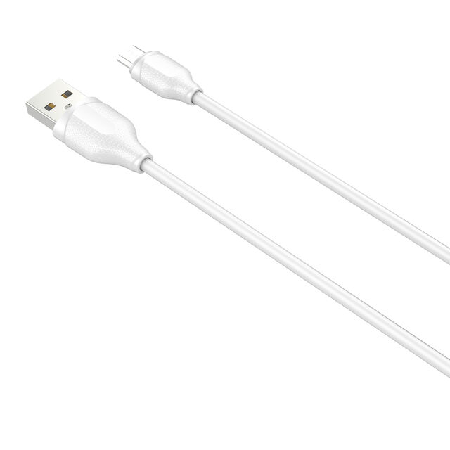 Cable USB LDNIO de 2 metros, carga rápida, nailon trenzado, LS371, Micro USB, Lightning, Tipo-C, 1/2m