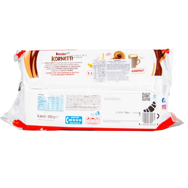 Acheter Kinder Kornetti 252g - Friandise au Chocolat Premium avec Cônes Croustillants Remplis de Chocolat Délicieux - Livraison Rapide