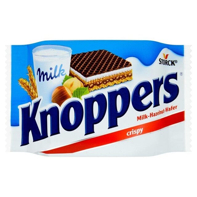 Knoppers Barre Biscuit Croustillante Gaufrette Crème au Lait Noisette Chocolat Noir de Haute Qualité