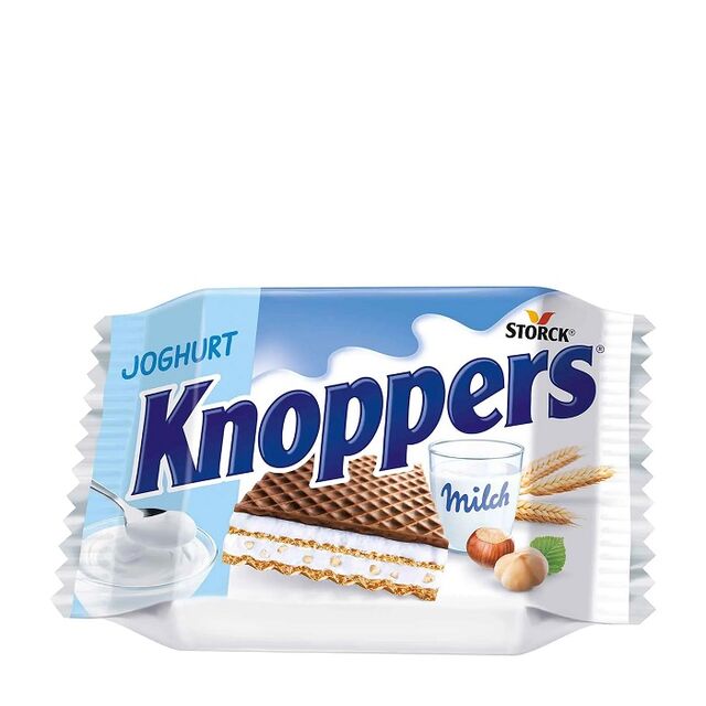 Commencez Votre Journée avec des Barres de Biscuit Solide et Gaufrette aux Noisettes Knoppers Semi-Sucrées, Légères et Savoureuses avec des Fruits