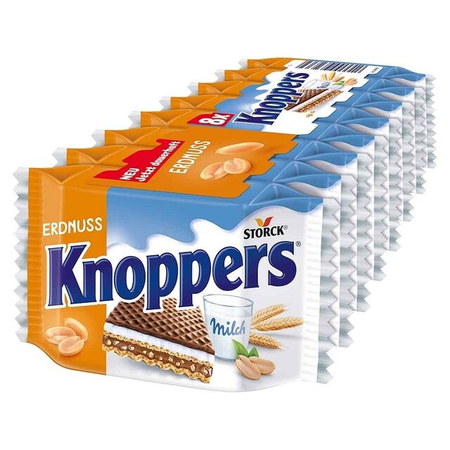 Commencez Votre Journée avec des Barres de Biscuit Solide et Gaufrette aux Noisettes Knoppers Semi-Sucrées, Légères et Savoureuses avec des Fruits