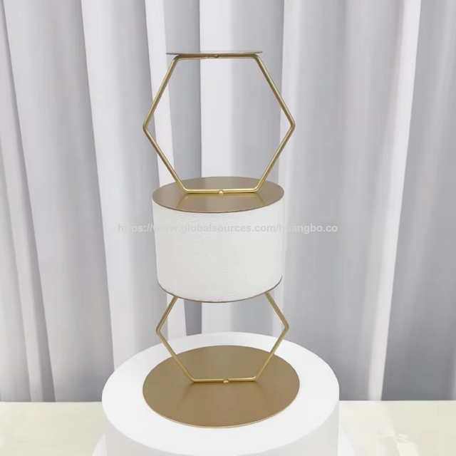 Séparateur de Gâteau Rond Doré Mr & Mrs, Présentoir à Gâteaux, Centre de Table pour Mariage, Anniversaire, Accessoires de Fête à Gâteaux