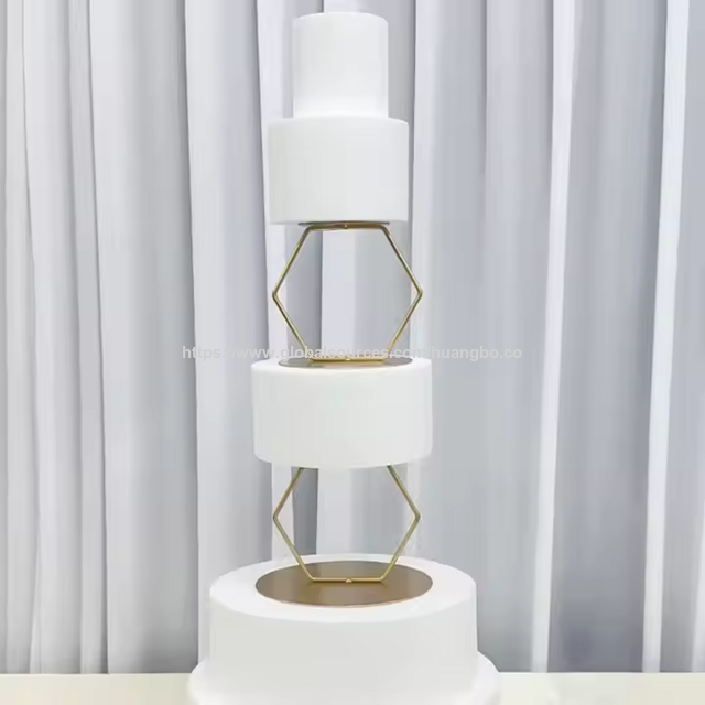 Séparateur de Gâteau Rond Doré Mr & Mrs, Présentoir à Gâteaux, Centre de Table pour Mariage, Anniversaire, Accessoires de Fête à Gâteaux