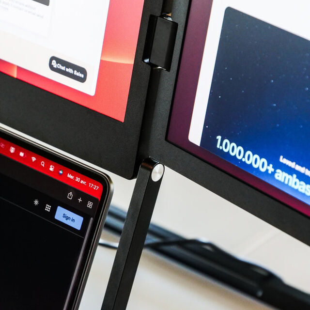 Monitor Portátil Triple Ultra Ligero y Delgado de 15.6" con un Solo Cable para 3 Pantallas 1080P Plug & Play Compatible con Windows/Mac