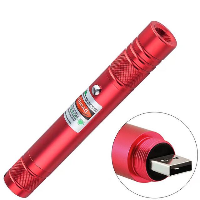 Linterna de aleación de aluminio de alta potencia, luz láser verde, carga USB, bolígrafo de cielo estrellado, bolígrafo para gatos