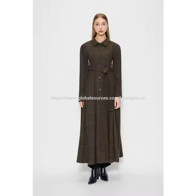 Vestido Camisero de Mujer, Nuevo Estilo, Solapa, Manga Corta, Abotonadura Sencilla, Cintura Alta - Moda Femenina al por mayor