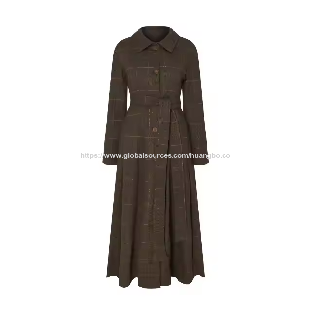 Vestido Camisero de Mujer, Nuevo Estilo, Solapa, Manga Corta, Abotonadura Sencilla, Cintura Alta - Moda Femenina al por mayor