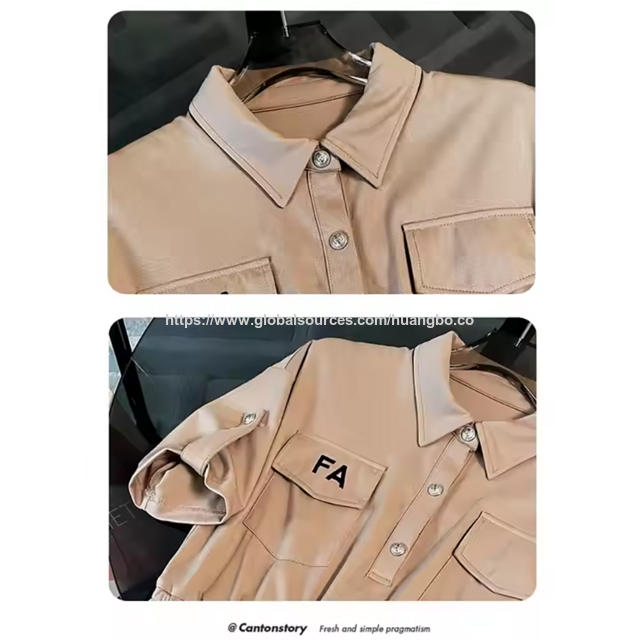 Vestido Camisero de Mujer, Nuevo Estilo, Solapa, Manga Corta, Abotonadura Sencilla, Cintura Alta - Moda Femenina al por mayor