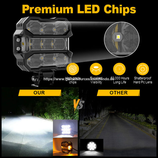 Luces LED de Conducción de 50W 4800LM con Haz Combinado, Homologación E-Mark, 9-32V, 5700K, Luces de Trabajo LED IP67