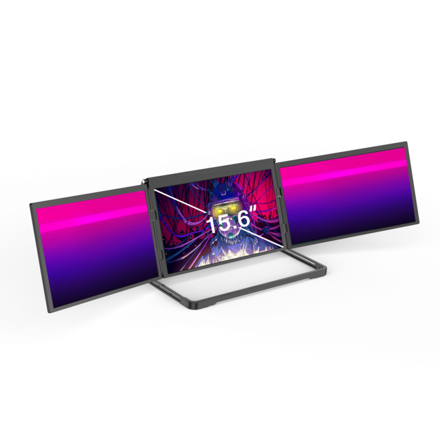 Monitor Portátil Triple Ultra Ligero y Delgado de 15.6" con un Solo Cable para 3 Pantallas 1080P Plug & Play Compatible con Windows/Mac