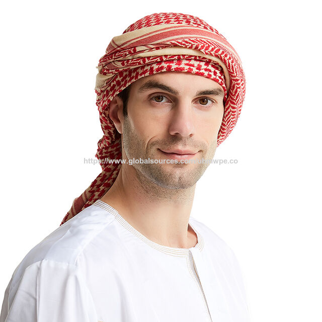 Pañuelo Hiyab Musulmán para Hombre, Chal Islámico, Cinta para la Cabeza, Arabia Saudita, Dubái, Accesorios Islámicos Tradicionales, Pañuelo para la Cabeza Masculino, Ropa de Oración
