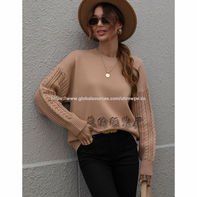 Pull Femme Col Rond Nouvelle Tendance Mode Automne/Hiver 2023 Pull Tricot Manches Longues Femme Élégant et Chic - Pulls Femme en Gros