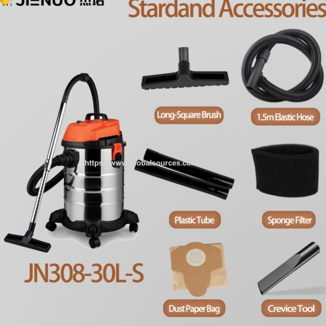 30L 1200W Industriestaubsauger mit Edelstahlbehälter für Zuhause, Teppiche, Haustiere und Autoreinigung