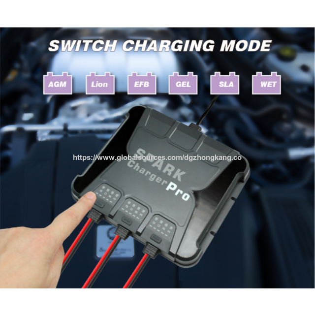 Carregador Inteligente de Bateria de Carro de 10A, Carregador de Bateria de Barco de 12V e 3 Bancos para Manter Baterias Descarregadas para Carregador de Barco com Chumbo-Ácido, Íon de Lítio