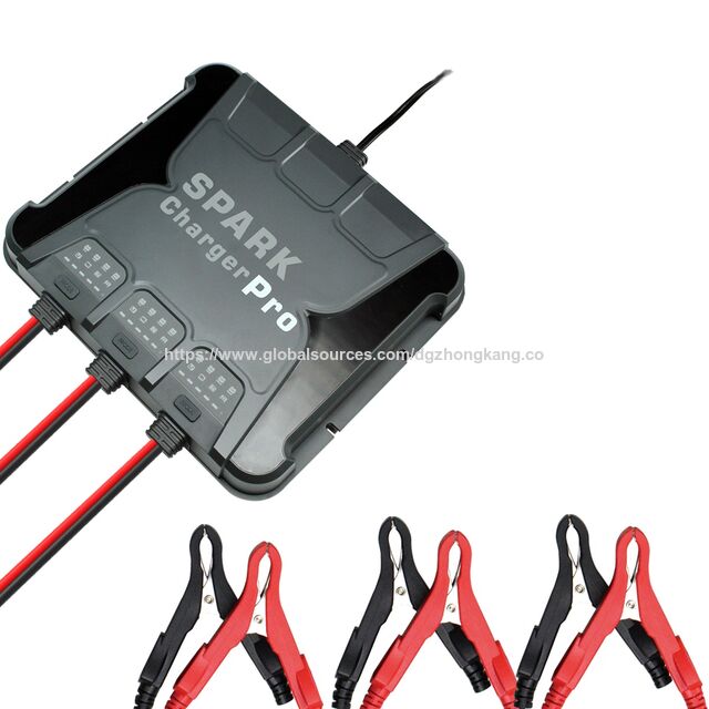 Carregador Inteligente de Bateria de Carro de 10A, Carregador de Bateria de Barco de 12V e 3 Bancos para Manter Baterias Descarregadas para Carregador de Barco com Chumbo-Ácido, Íon de Lítio