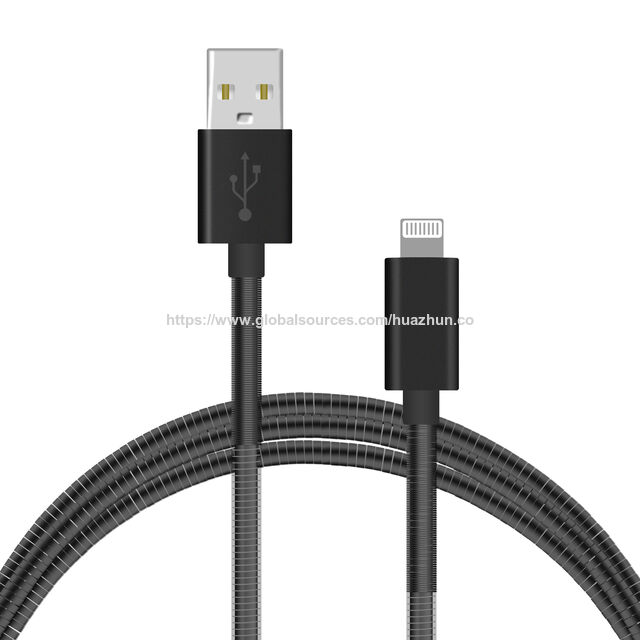 Câble métallique à ressort USB 2.0 pour iPhone